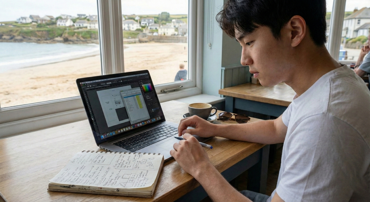 바닷마을에서 프로젝트를 준비하는 도시 청년